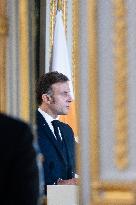 Press Conference of Emmanuel Macron With Nikos Christodoulides - Paris