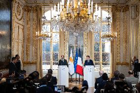 Press Conference of Emmanuel Macron With Nikos Christodoulides - Paris