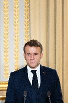 Press Conference of Emmanuel Macron With Nikos Christodoulides - Paris
