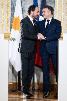 Press Conference of Emmanuel Macron With Nikos Christodoulides - Paris