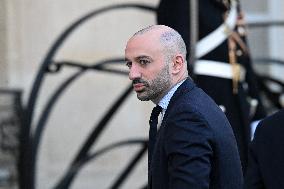 Emmanuel Macron welcomes Nikos Christodoulides at the Elysee