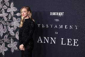 The Testament Of Ann Lee Premiere - LA