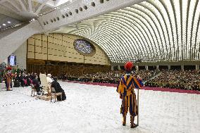 Pope Leo XIV Audience With Donors of the Christmas Tree and Nativity - Vatican