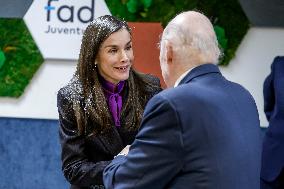 Queen Letizia At FAD Meeting - Madrid