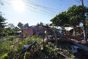House Damaged By Thai Artillery Shells - Cambodia