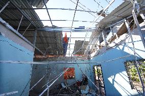 House Damaged By Thai Artillery Shells - Cambodia