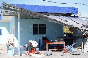 House Damaged By Thai Artillery Shells - Cambodia