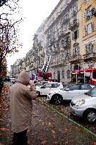 Fire Breaks Out In Palazzo On Corso Re Umberto - Italy
