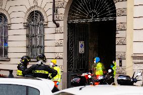 Fire Breaks Out In Palazzo On Corso Re Umberto - Italy
