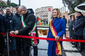 Mayor Roberto Gualtieri First Metro C Journey from Colosseo to Porta Metronia - Rome
