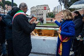 Mayor Roberto Gualtieri First Metro C Journey from Colosseo to Porta Metronia - Rome