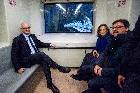 Mayor Roberto Gualtieri First Metro C Journey from Colosseo to Porta Metronia - Rome