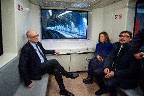 Mayor Roberto Gualtieri First Metro C Journey from Colosseo to Porta Metronia - Rome