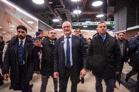 Mayor Roberto Gualtieri First Metro C Journey from Colosseo to Porta Metronia - Rome