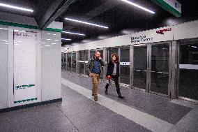 Mayor Roberto Gualtieri First Metro C Journey from Colosseo to Porta Metronia - Rome