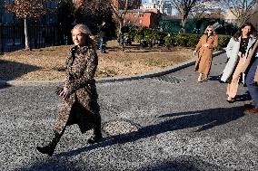 Karoline Leavitt talks to the media - Washington
