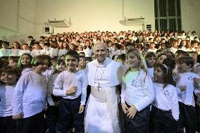 Pope Leo XIV At School Christmas Concert in Castel Gandolfo - Italy