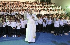 Pope Leo XIV At School Christmas Concert in Castel Gandolfo - Italy