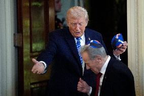 Donald Trump at Hanukkah reception - Washington