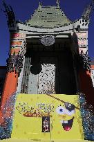 Spongebob Squarepants Places His Hand And Footprints In Cement - LA