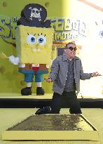 Spongebob Squarepants Places His Hand And Footprints In Cement - LA