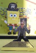 Spongebob Squarepants Places His Hand And Footprints In Cement - LA
