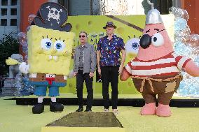 Spongebob Squarepants Places His Hand And Footprints In Cement - LA