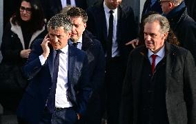 French President Macron Inaugurates Police Station In Marseille - France