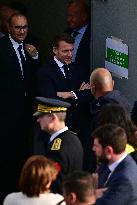 French President Macron Inaugurates Police Station In Marseille - France