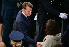 French President Macron Inaugurates Police Station In Marseille - France