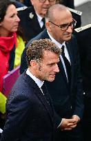 French President Macron Inaugurates Police Station In Marseille - France