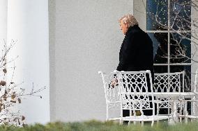 Trump Aides Walk On White House South Lawn - DC