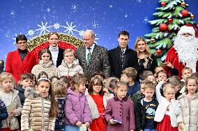 NO TABLOIDS - Prince Albert II And Princess Charlene Host Christmas Tree At Palace - Monaco