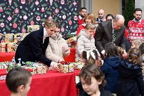 NO TABLOIDS - Prince Albert II And Princess Charlene Host Christmas Tree At Palace - Monaco
