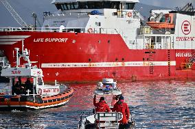 Emergency Rescue Ship Arrives In Port - Naples
