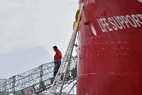 Emergency Rescue Ship Arrives In Port - Naples