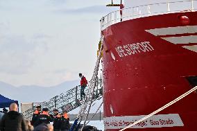 Emergency Rescue Ship Arrives In Port - Naples