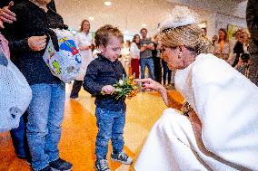Queen Maxima Meets Children Before Signing Partnership - Utrecht