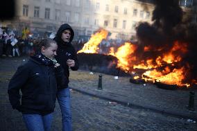 Farmers Protest Ahead Of EU Summit - Brussels