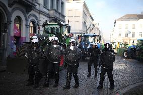 Farmers Protest Ahead Of EU Summit - Brussels