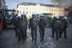 Farmers Protest Ahead Of EU Summit - Brussels