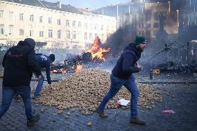 Farmers Protest Ahead Of EU Summit - Brussels