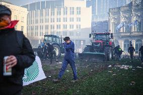 Farmers Protest Ahead Of EU Summit - Brussels