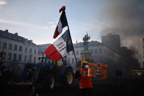 Farmers Protest Ahead Of EU Summit - Brussels