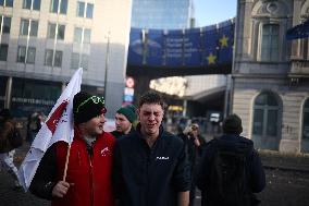 Farmers Protest Ahead Of EU Summit - Brussels