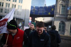 Farmers Protest Ahead Of EU Summit - Brussels