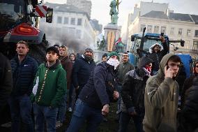 Farmers Protest Ahead Of EU Summit - Brussels