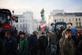 Farmers Protest Ahead Of EU Summit - Brussels
