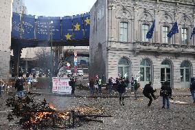 Farmers Protest Ahead Of EU Summit - Brussels