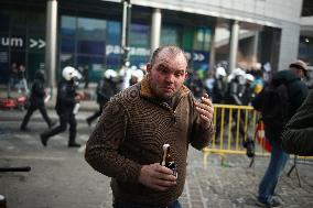 Farmers Protest Ahead Of EU Summit - Brussels